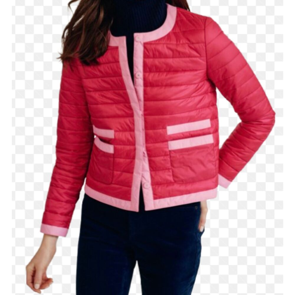 NWOT J.McLaughlin Eva Puffer Jacket, Fuchsia/Pink, Size L